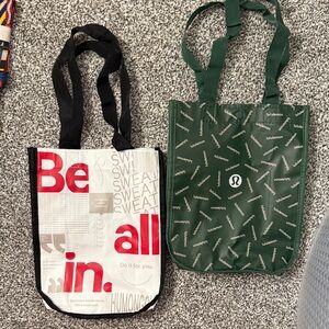 lululemon athletica Black and Green Tote Bag Duo